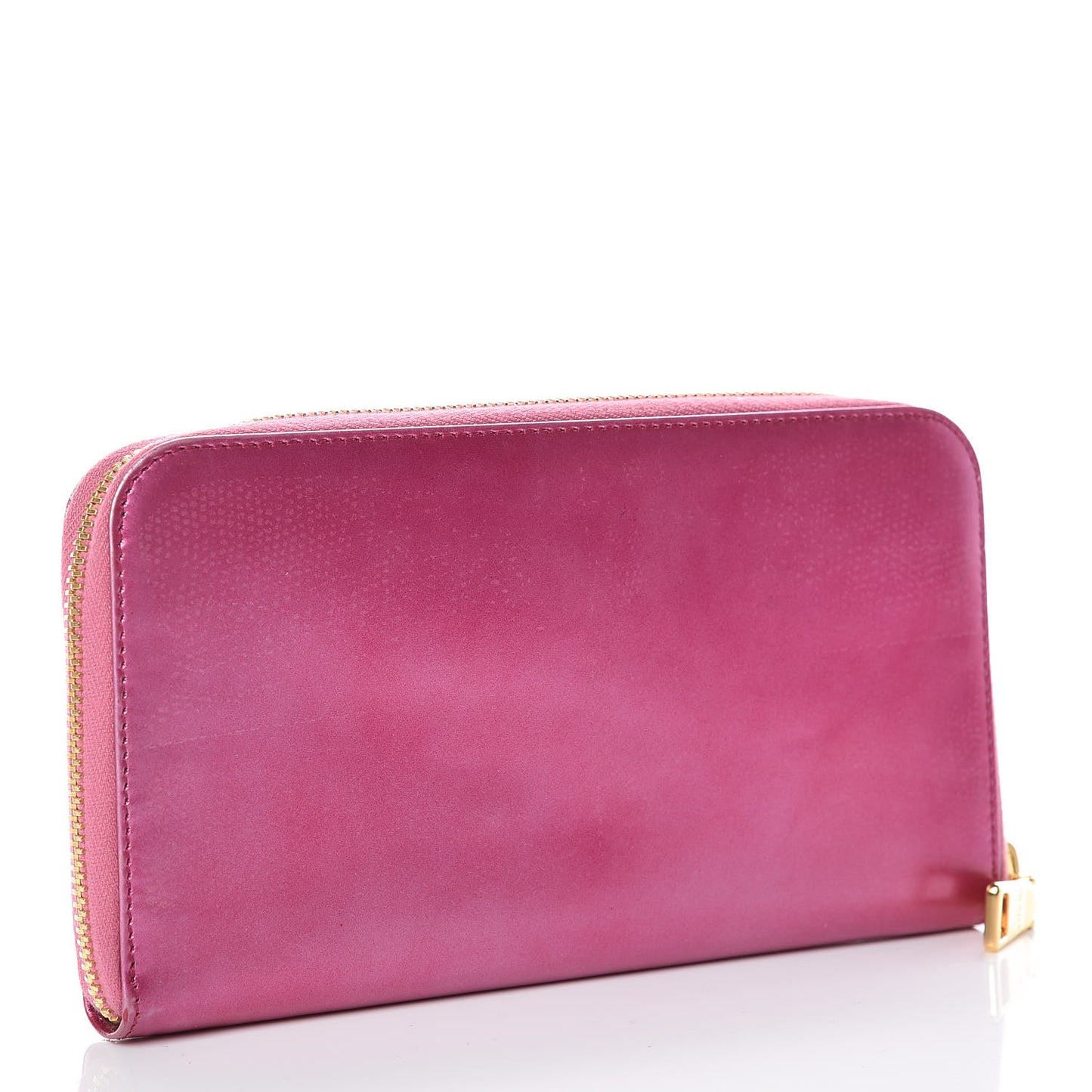 Spazzolato Zip Around Wallet Fuxia