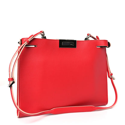 Fendi Vitello Seta Burro Peekaboo Pochette Crossbody Papavero 3 of 10