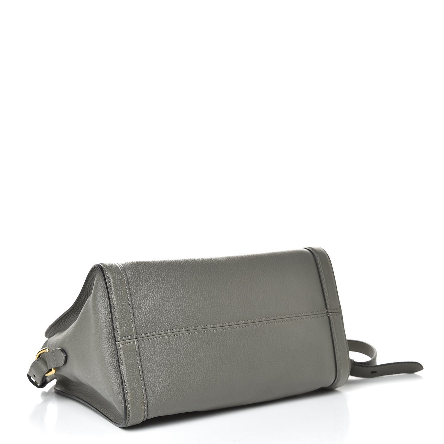 Pebbled Calfskin Small Skull Padlock Zip Around Tote Dark Grey
