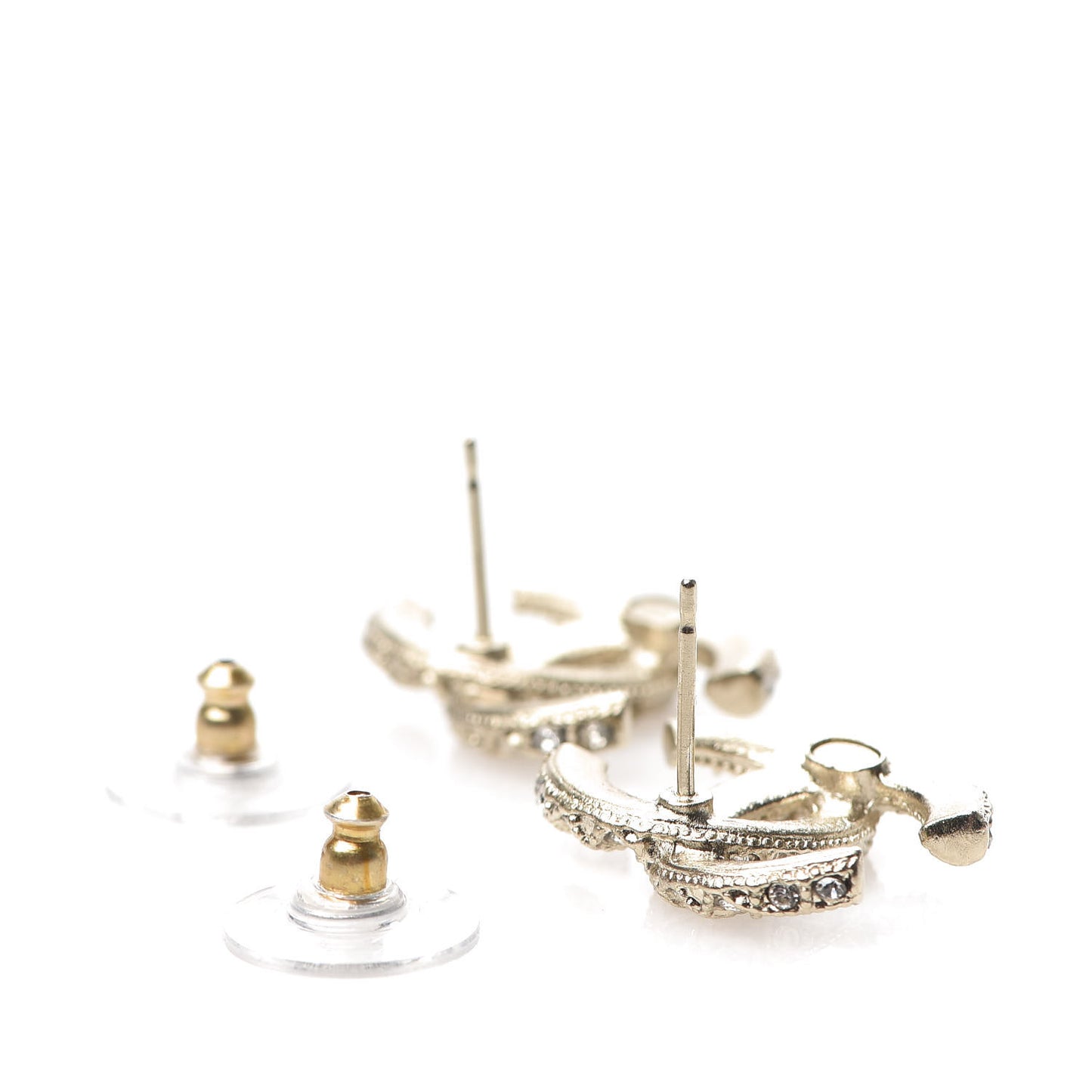 Crystal CC Earrings Light Gold