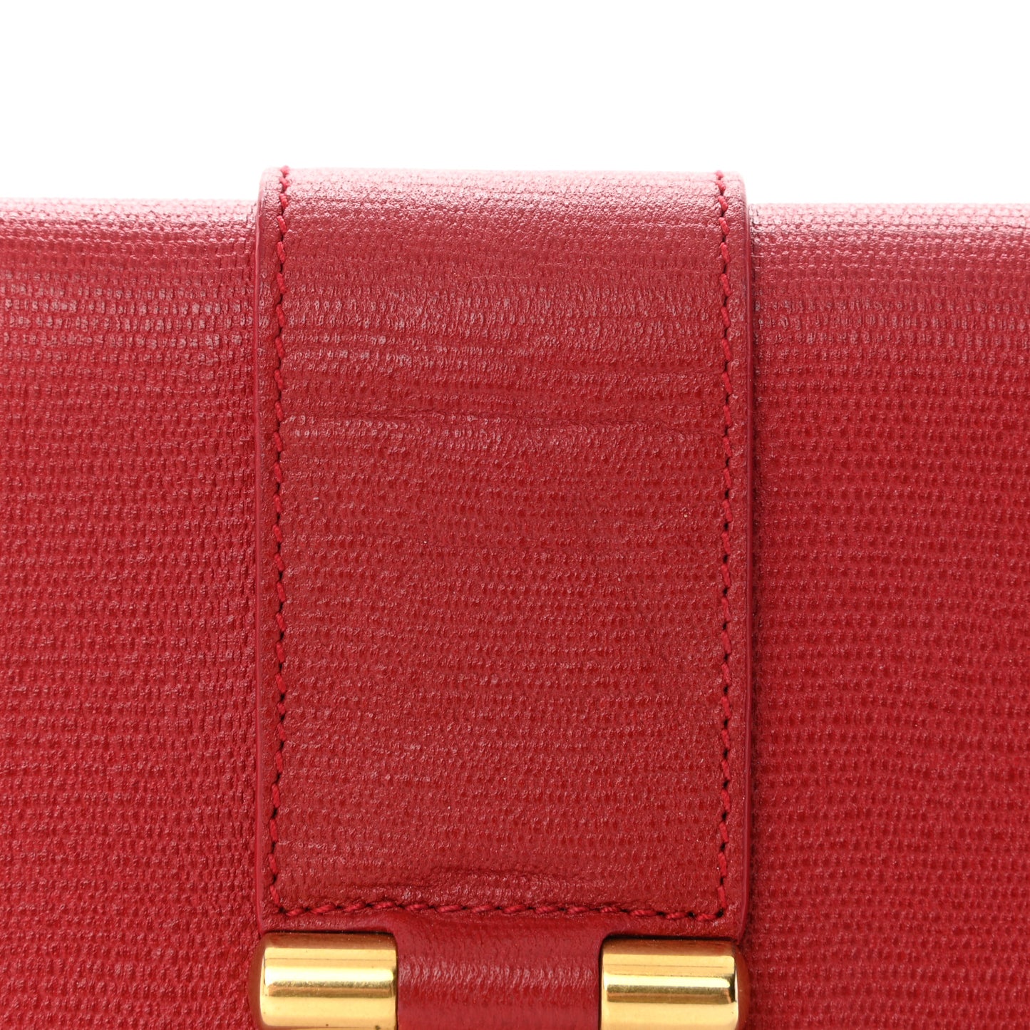Textured Calfskin Classic Y Ligne Clutch Red