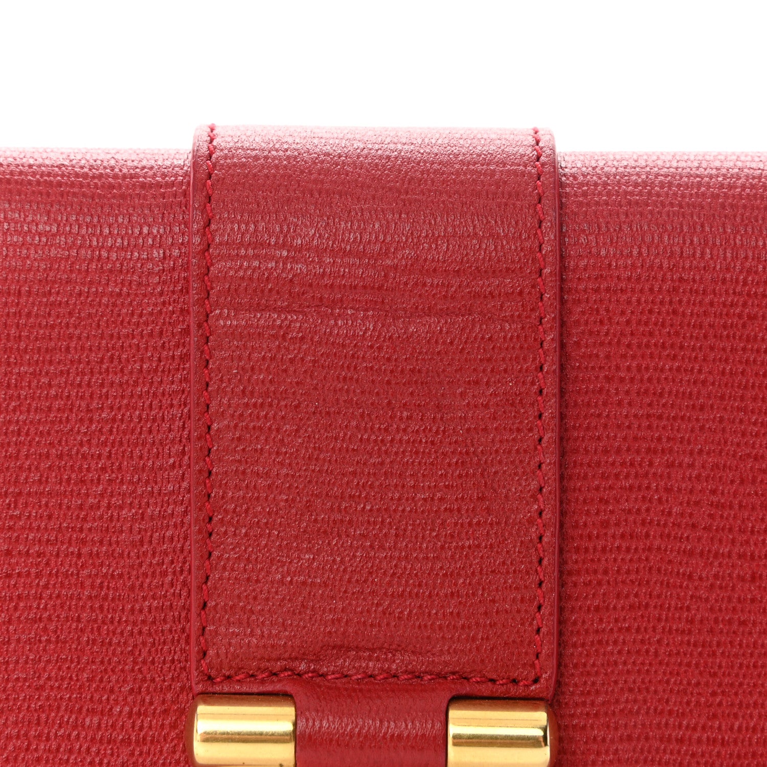 Saint Laurent Textured Calfskin Classic Y Ligne Clutch Red 10 of 10