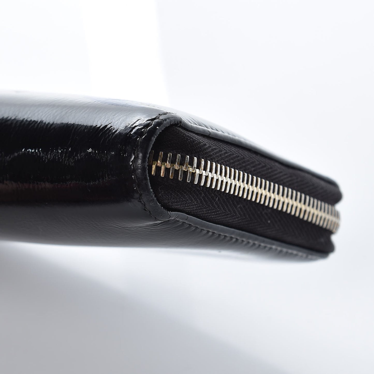 Patent Y Mail Zip Around Wallet Black