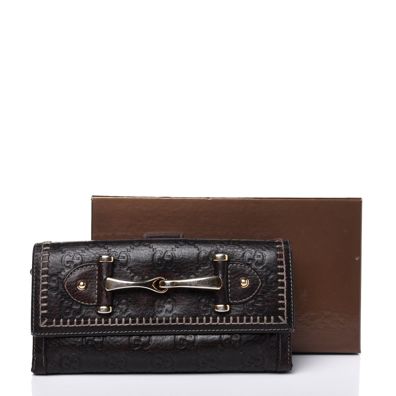 Gucci Guccissima Horsebit Continental Wallet Dark Brown 18 of 18