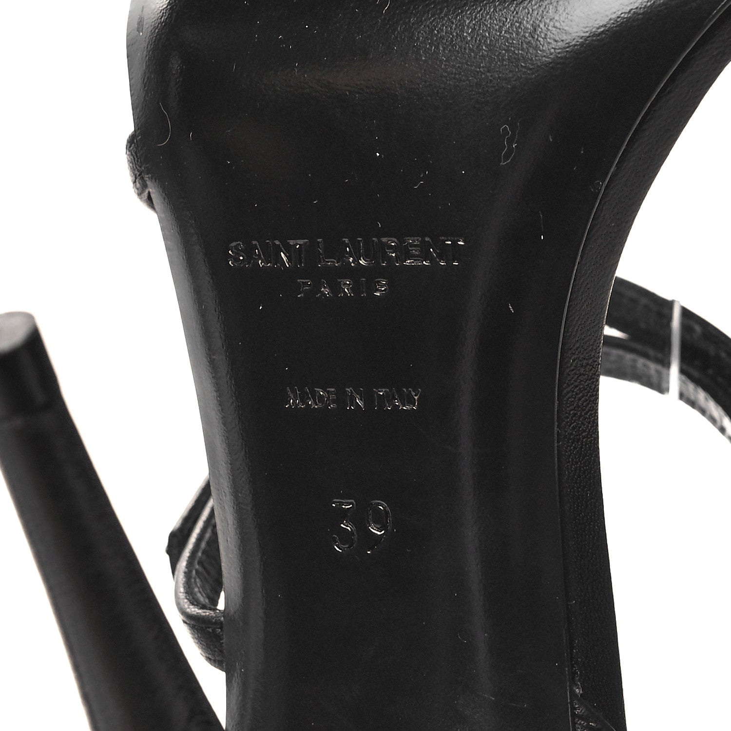Saint Laurent Calfskin New Belfagor Sexy 110mm Ankle Strap Sandals 39 Black 6 of 7