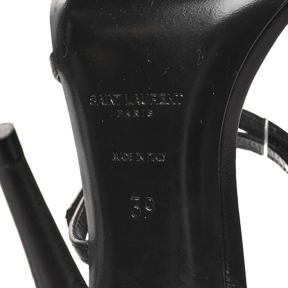 Saint Laurent Calfskin New Belfagor Sexy 110mm Ankle Strap Sandals 39 Black 6 of 7