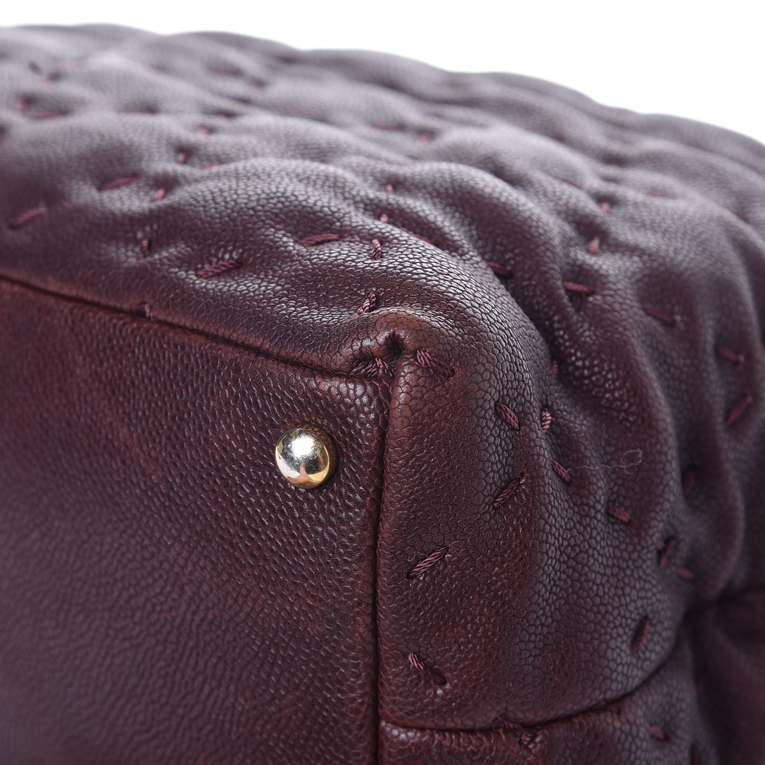 Chanel Caviar Stitched Tote Burgundy 11 of 13