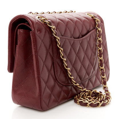 Chanel Caviar Quilted Medium Double Flap Burgundy 3 of 12