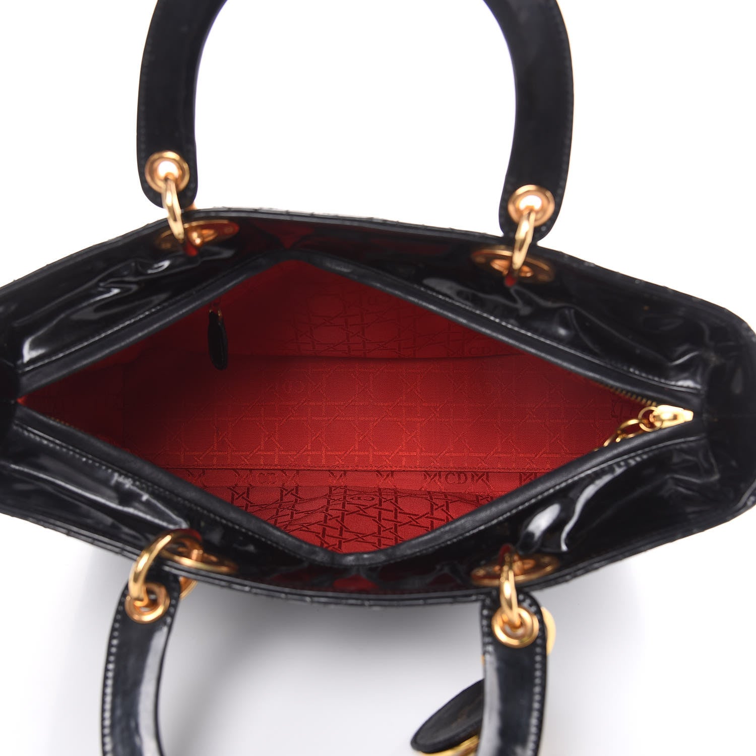 Christian Dior Patent Cannage Large Lady Dior Black 5 of 16