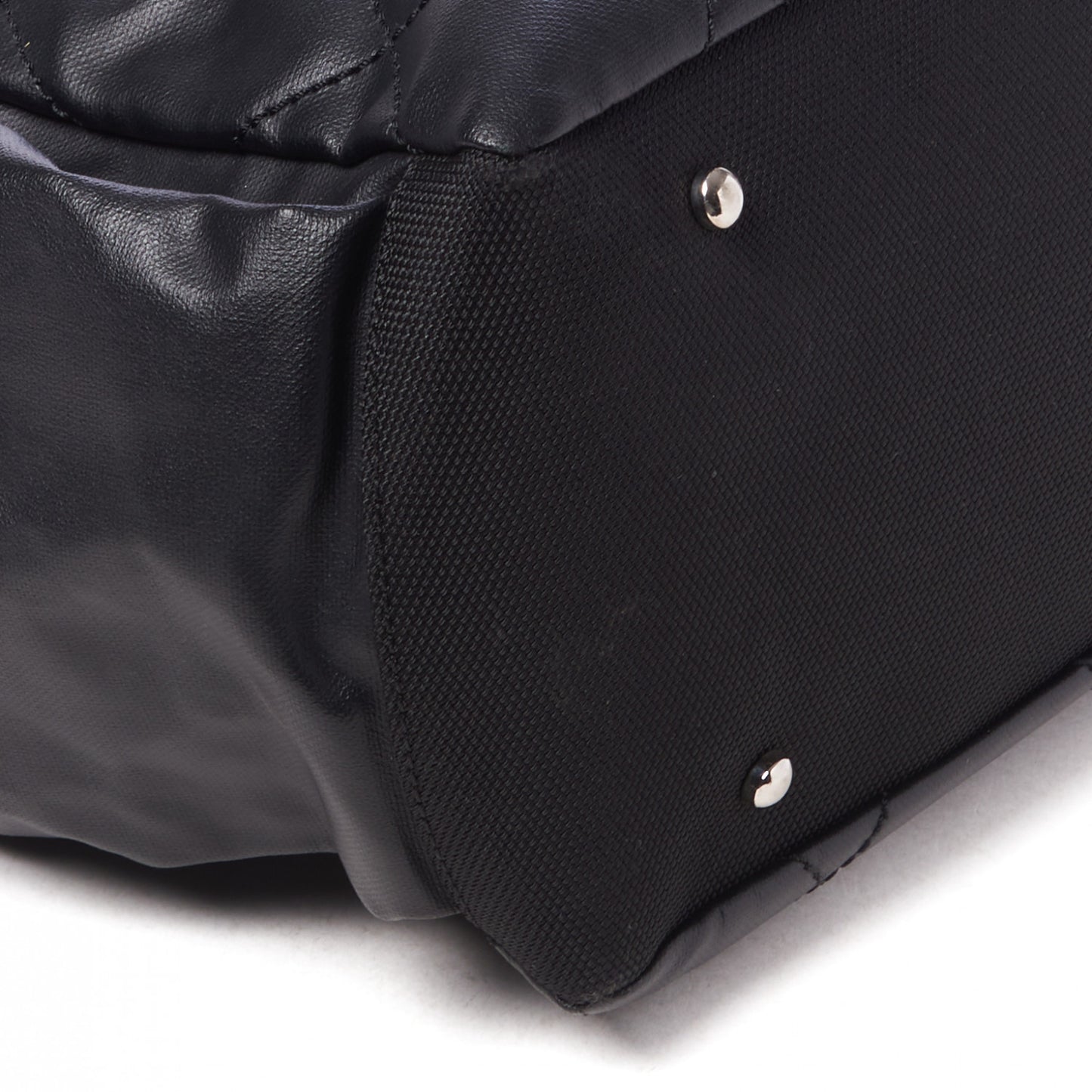 Coated Canvas Quilted Large Paris Biarritz Tote Black