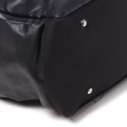 Chanel Coated Canvas Quilted Large Paris Biarritz Tote Black 5 of 9