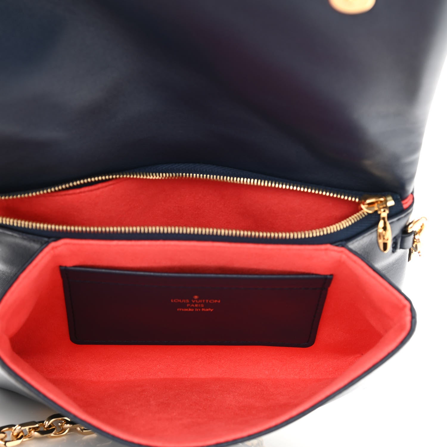Louis Vuitton Lambskin Embossed Monogram LV Garden Pochette Coussin Navy 5 of 9