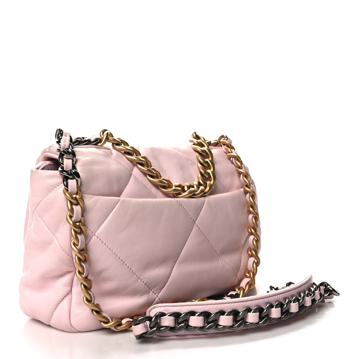 Lambskin Quilted Medium 19 Flap Light Pink