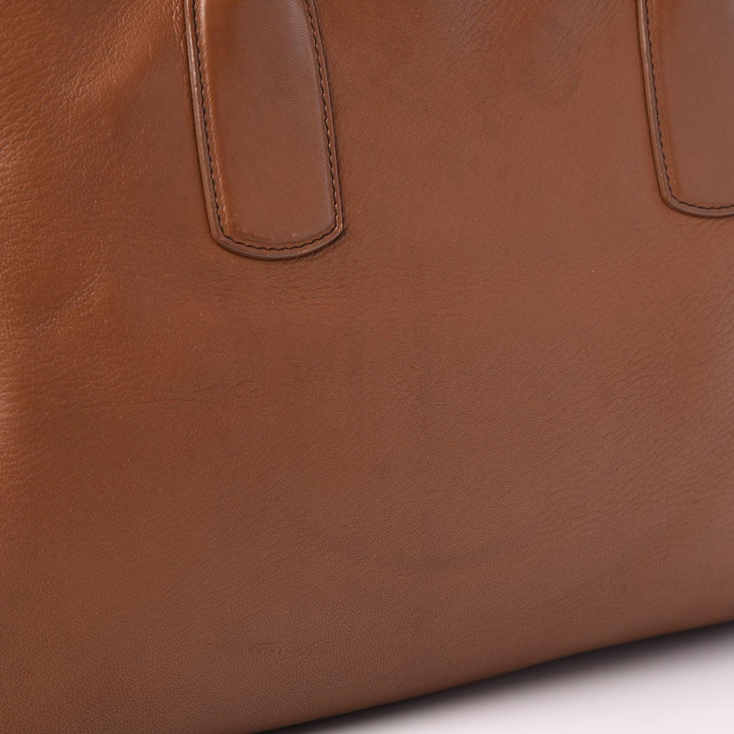 Calfskin Top Handle Tote Tan
