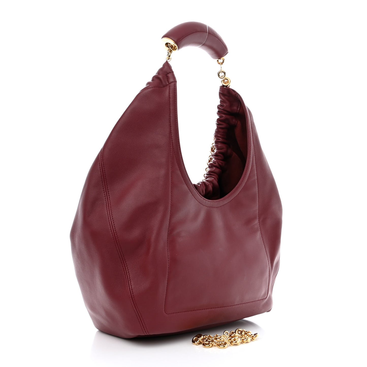 Buttery Nappa Lambskin Medium Squeeze Bag Dark Burgundy