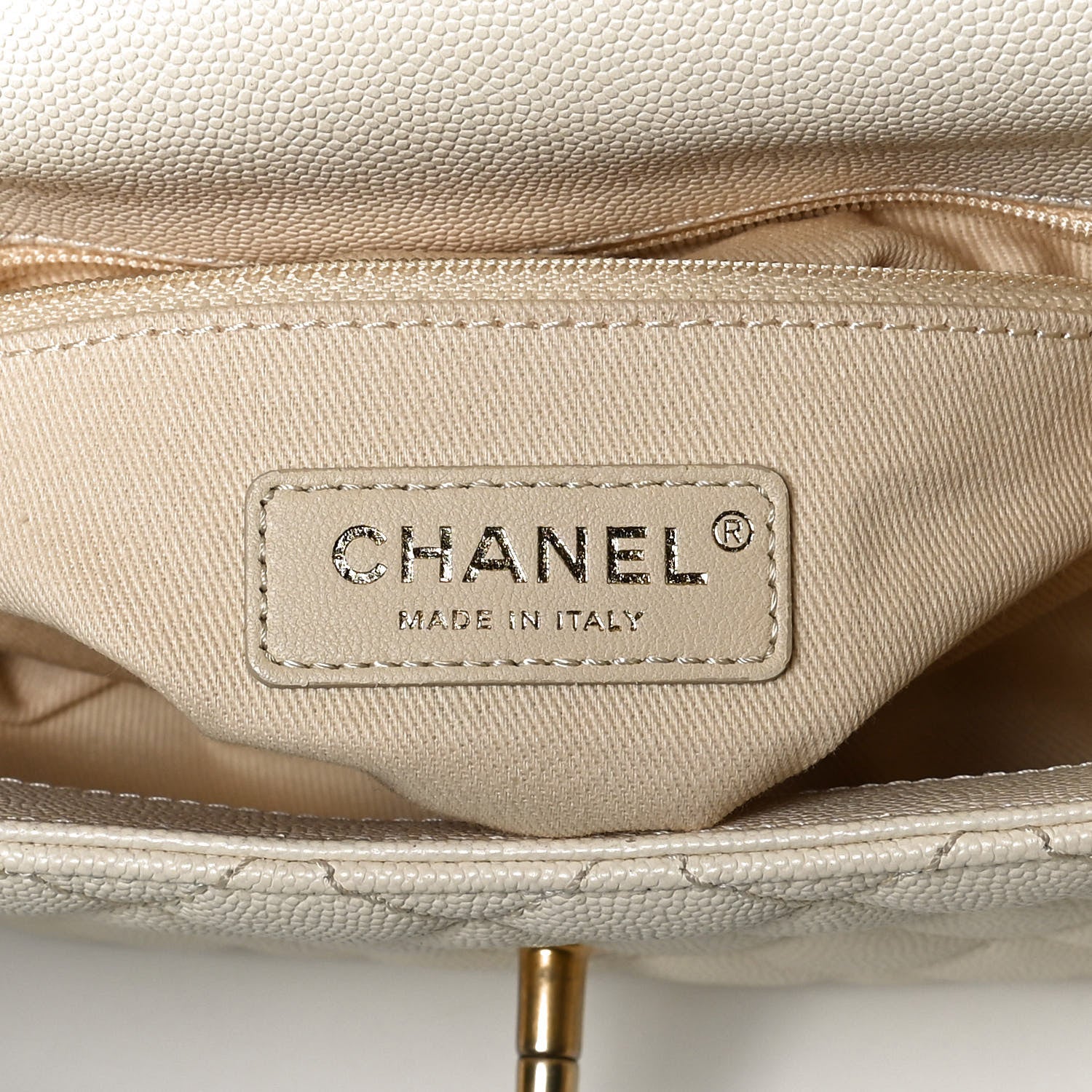 Chanel Caviar Quilted Mini Coco Handle Flap Light Beige 5 of 9
