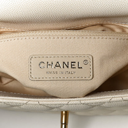 Chanel Caviar Quilted Mini Coco Handle Flap Light Beige 5 of 9