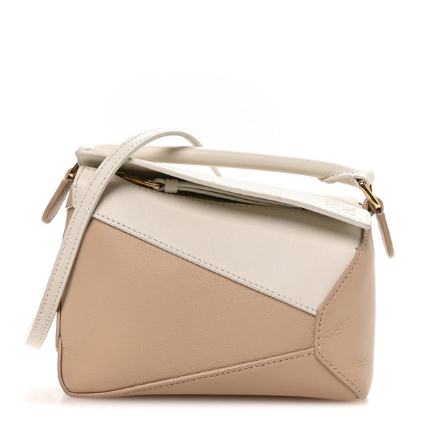Loewe Calfskin Mini Puzzle Edge Bag Soft White Paper Craft 1830504