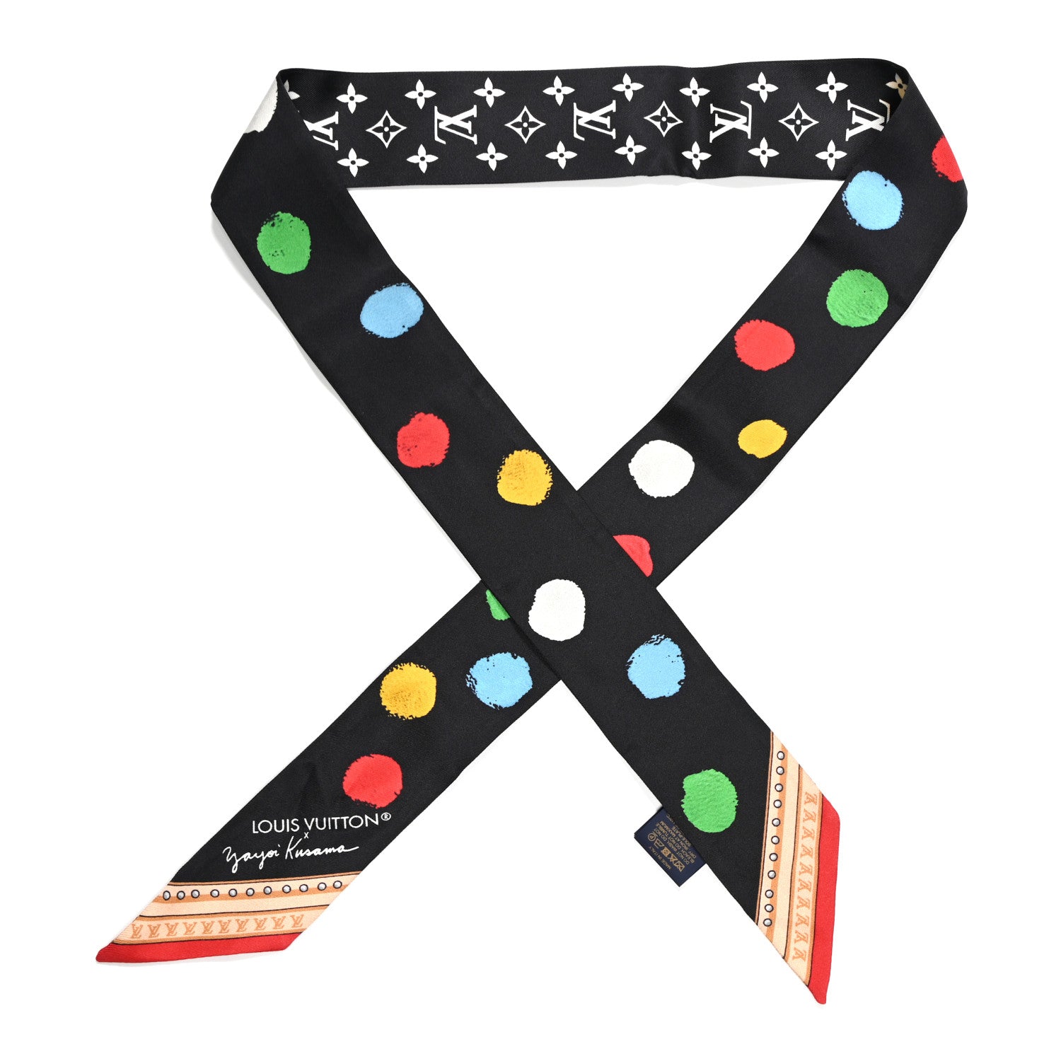 Louis Vuitton LV x YK Kusama Painted Dots Scarf Black Multicolor 1 of 4