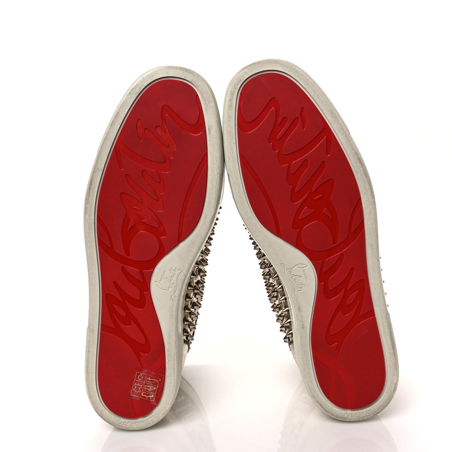 Laminato Dino Nappa Spikes Mens Louis Orlato Flat Sneakers 44 Platine