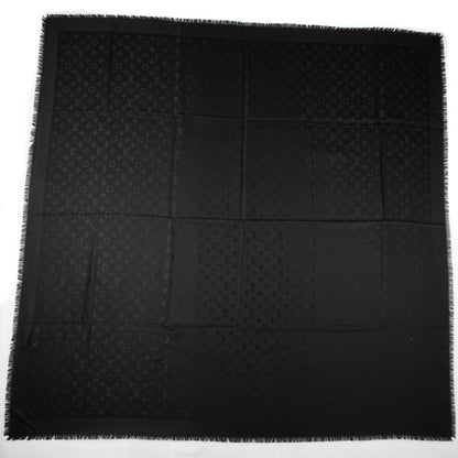Louis Vuitton Silk Wool Monogram Shawl Black 3 of 5