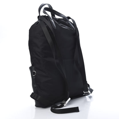Fendi Nylon Vitello Faces Vocabulary Drawstring Backpack Black 2 of 10