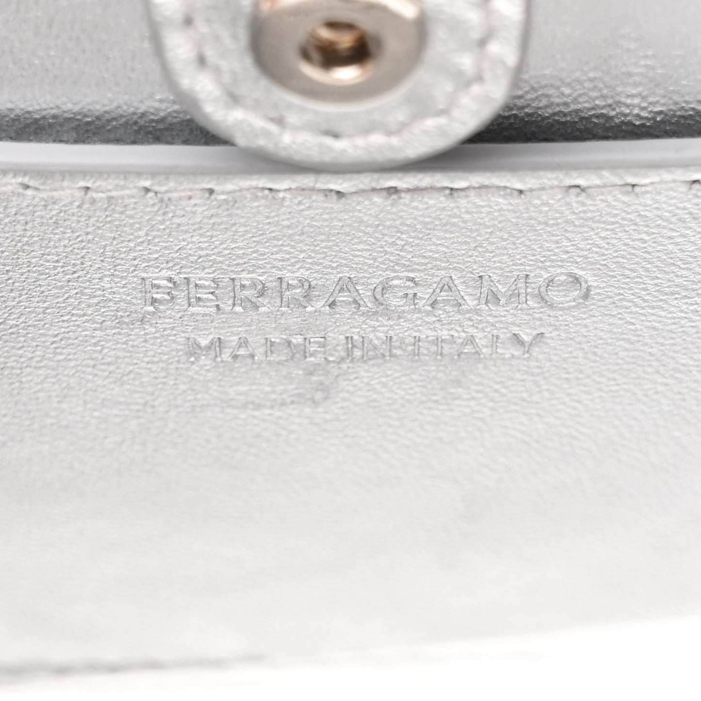 Metallic Brushed Calfskin Micro Wanda Top Handle Bag Argento
