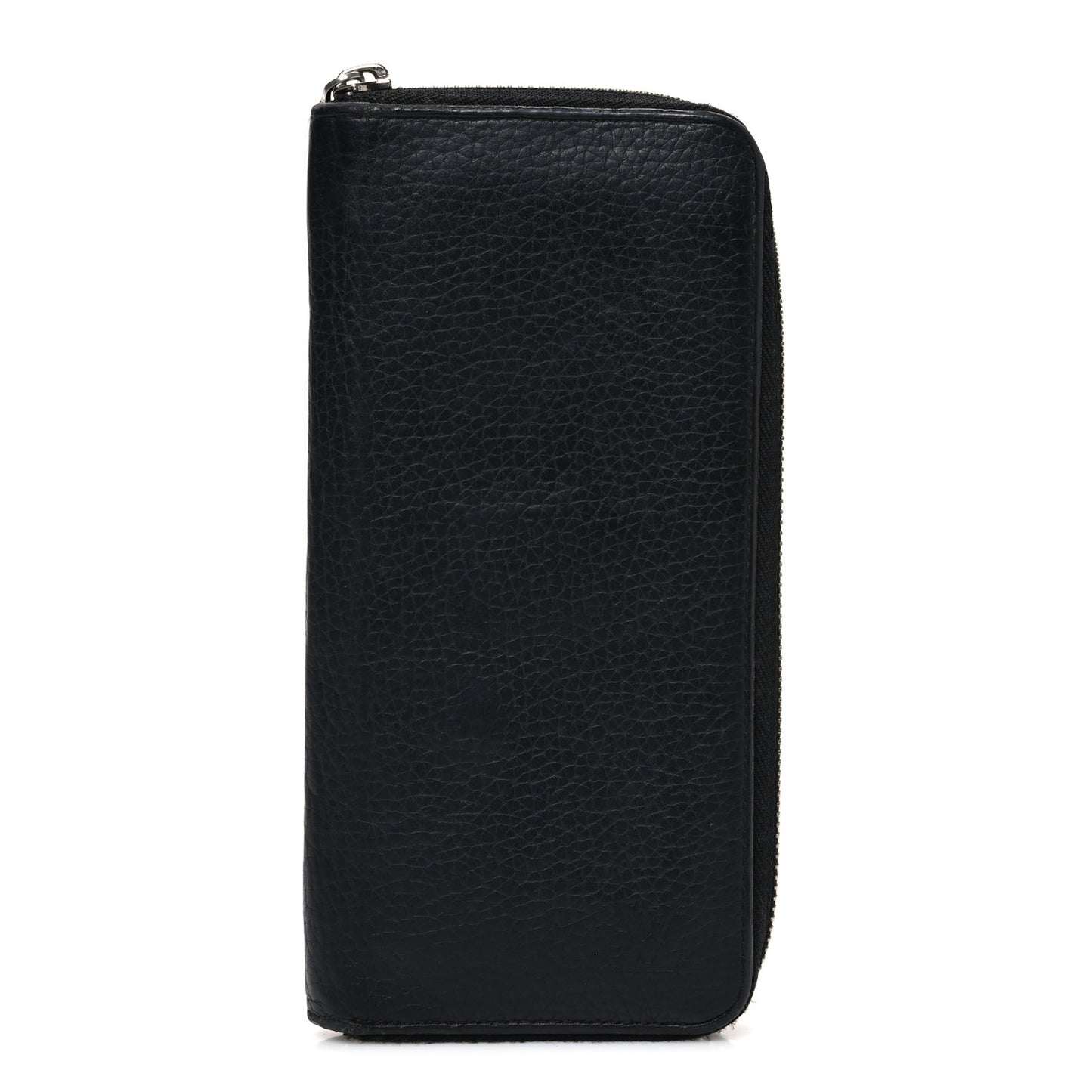 Taurillon Vertical Zippy Wallet Black