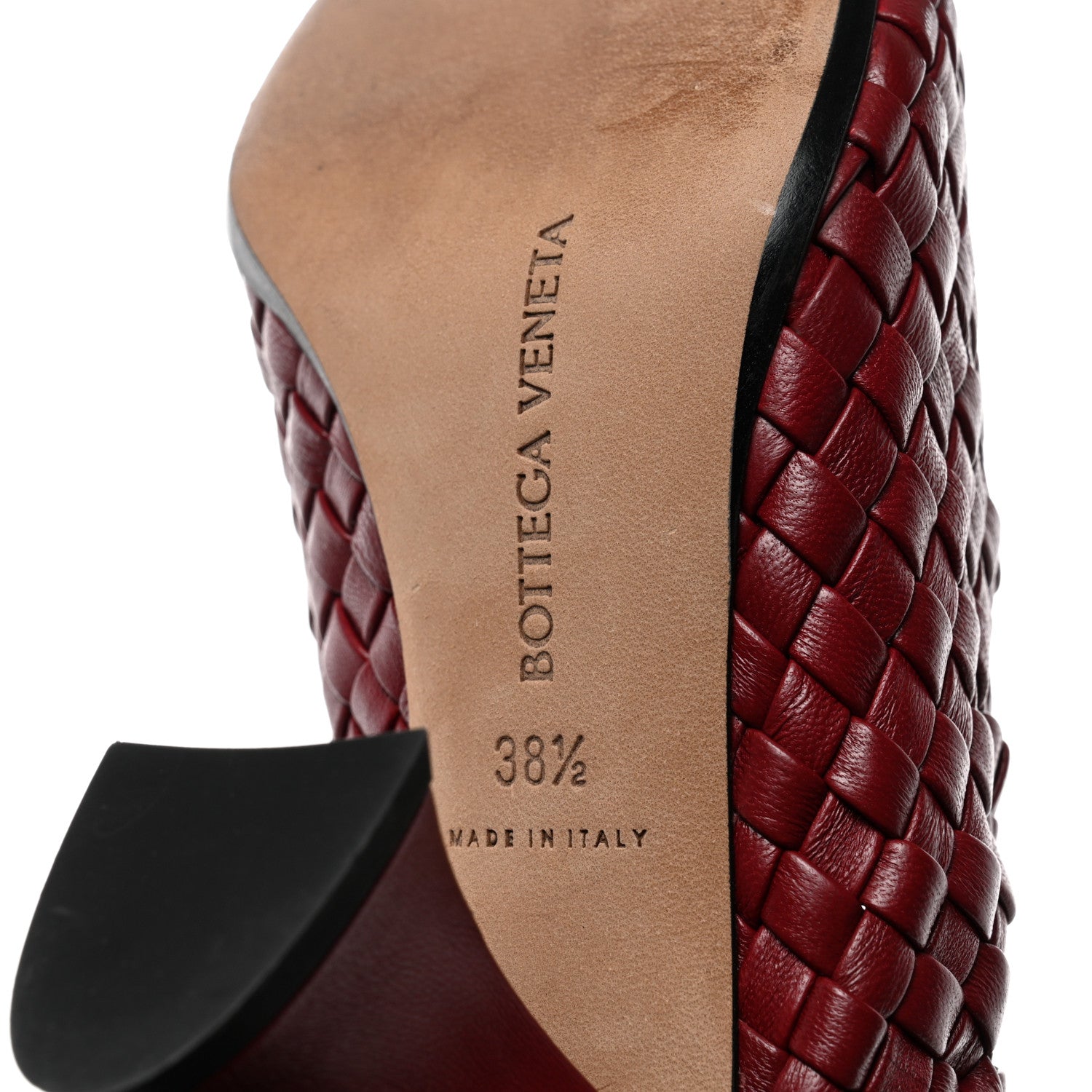 Bottega Veneta Nappa Intrecciato Almond Mules 38.5 Red 7 of 8