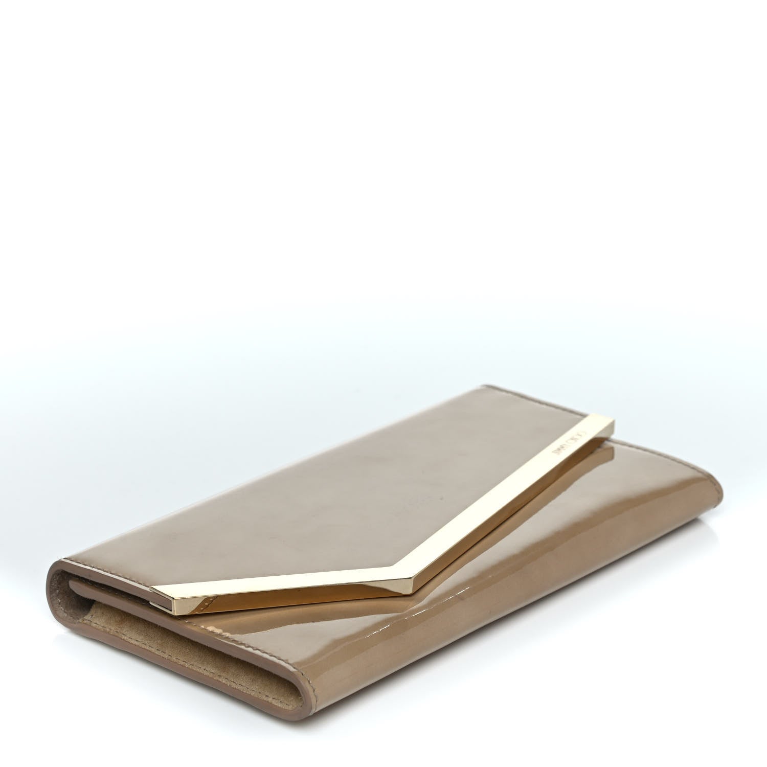 Jimmy Choo Patent Emmie Clutch Bag Beige 4 of 9