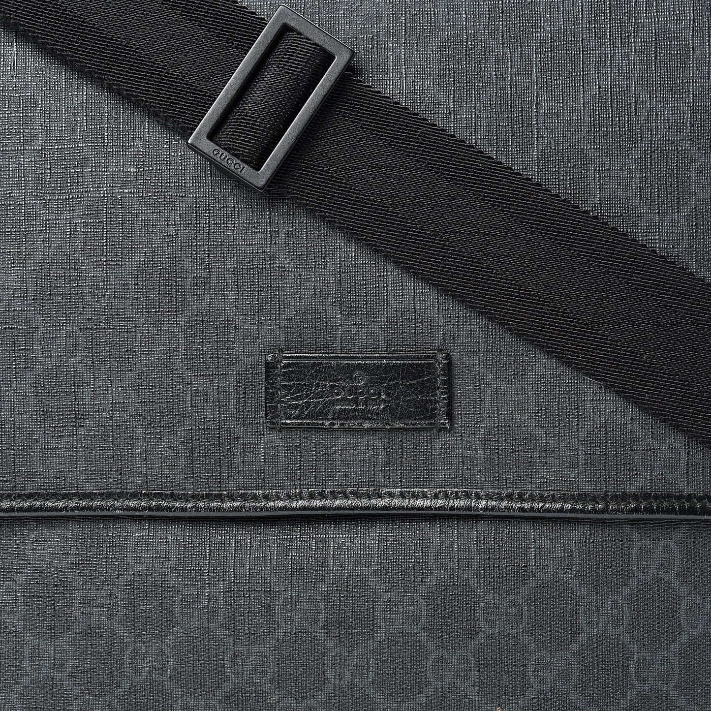 GG Plus Monogram Medium Flap Messenger Bag Black