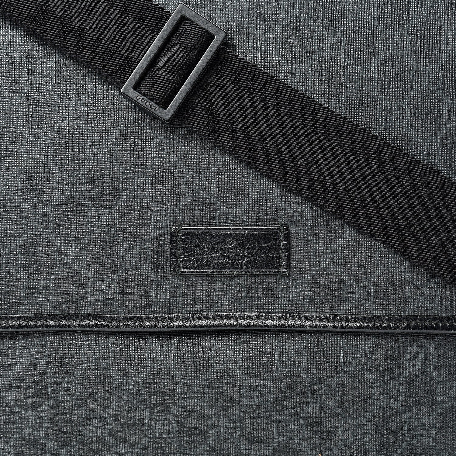 Gucci GG Plus Monogram Medium Flap Messenger Bag Black 7 of 17