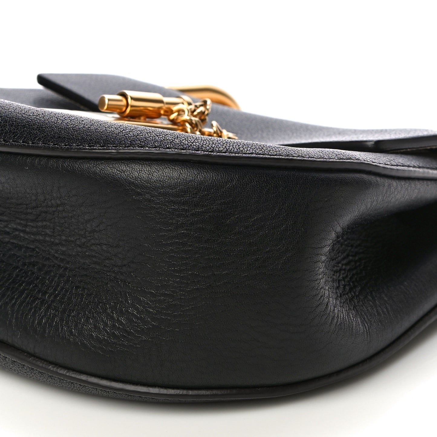Grained Lambskin Mini Drew Shoulder Bag Black