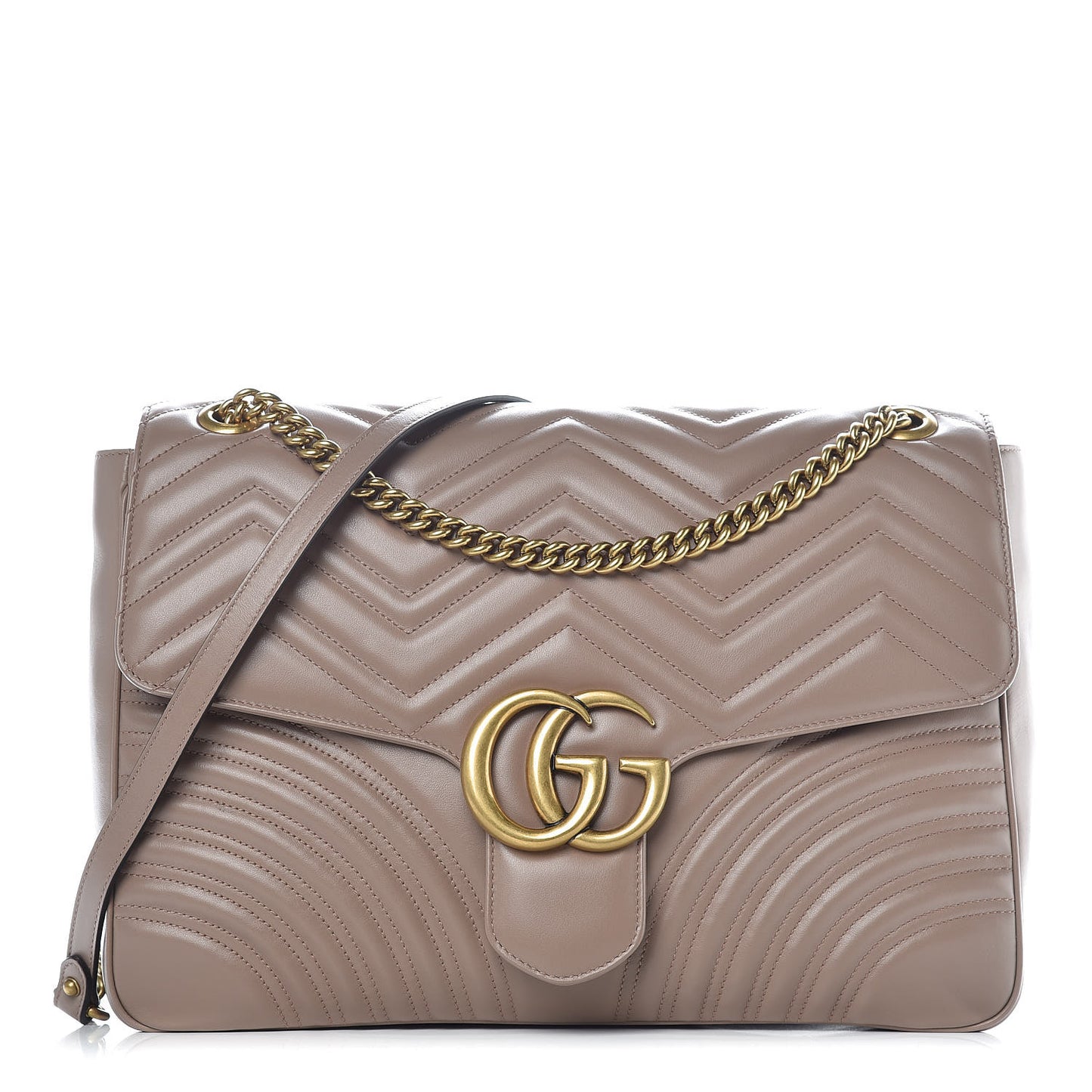 Calfskin Matelasse Large GG Marmont Shoulder Bag Porcelain Rose