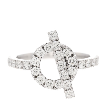 Hermes 18K White Gold Diamond Finesse Ring 51 5.75 1 of 9
