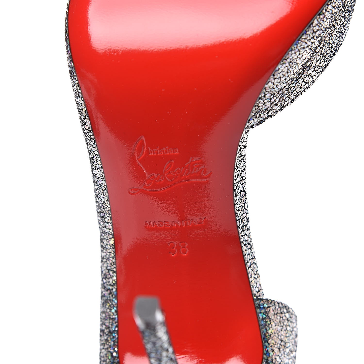 Christian Louboutin Nappa Mica Iriza 100 Pumps 38 Silver 6 of 7