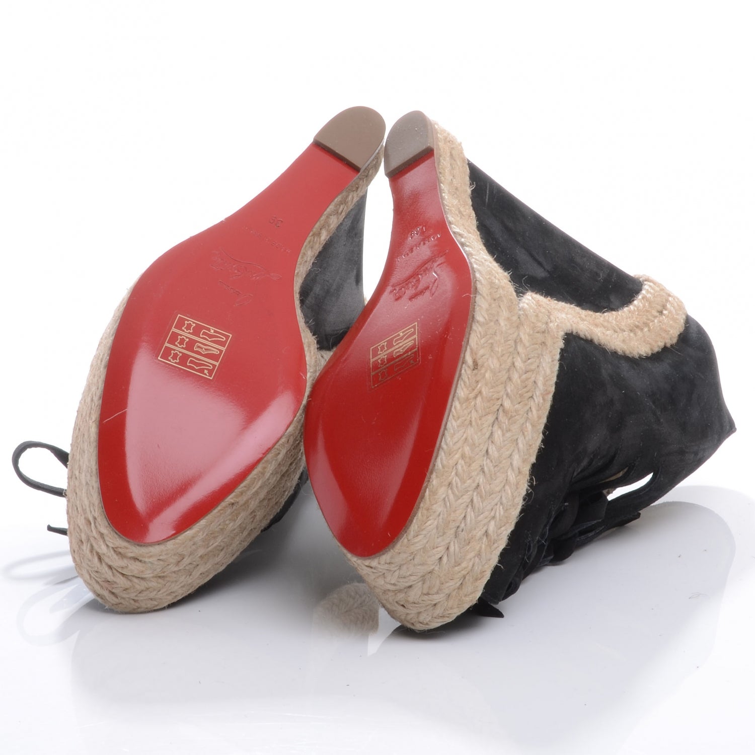 Christian Louboutin Suede Viva Boom 140 Espadrille Booties 39 Black 5 of 8