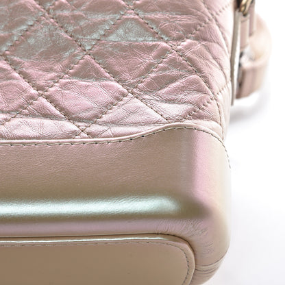 Chanel Iridescent Aged Calfskin Quilted Small Gabrielle Hobo Light Pink 12 of 12