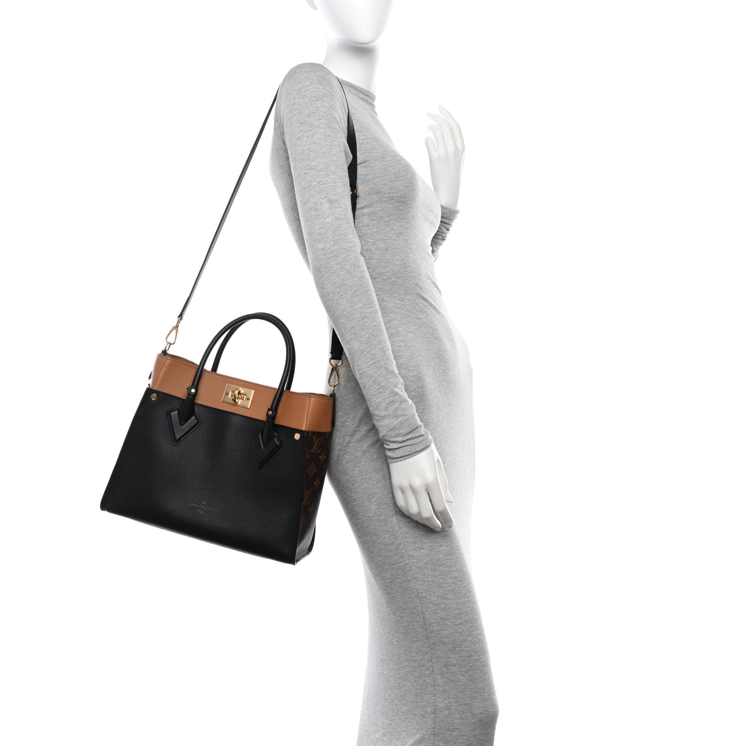 Louis Vuitton Calfskin Monogram On My Side Black 2 of 10