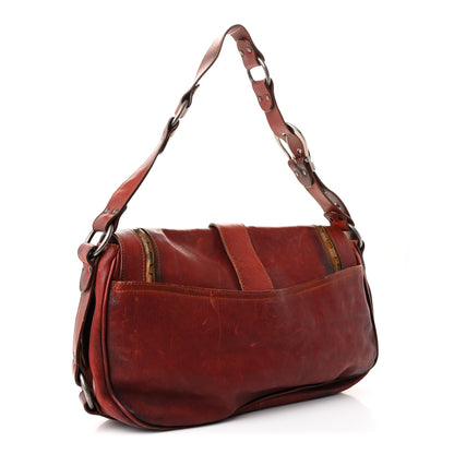 Christian Dior Calfskin Medium Gaucho Double Saddle Bag Red 3 of 11