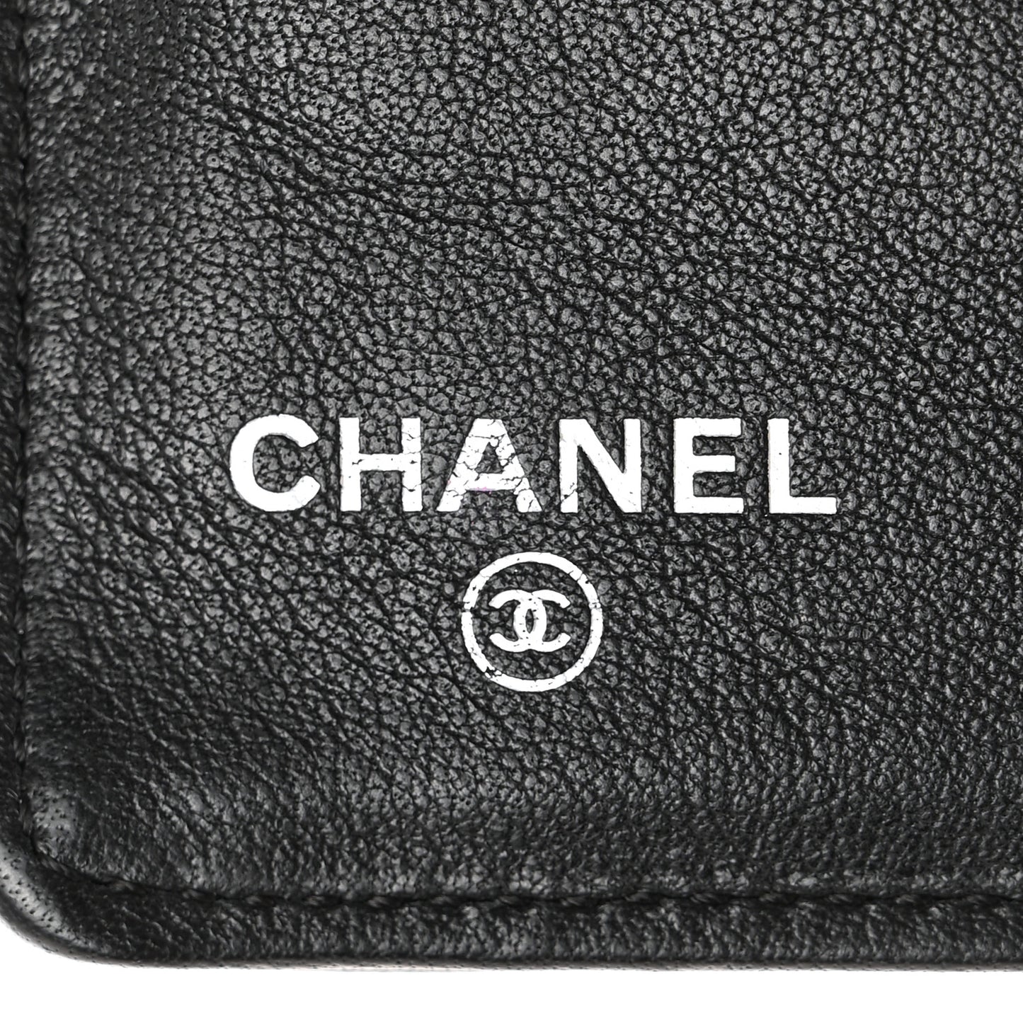 Grained Patent CC Yen Wallet Black