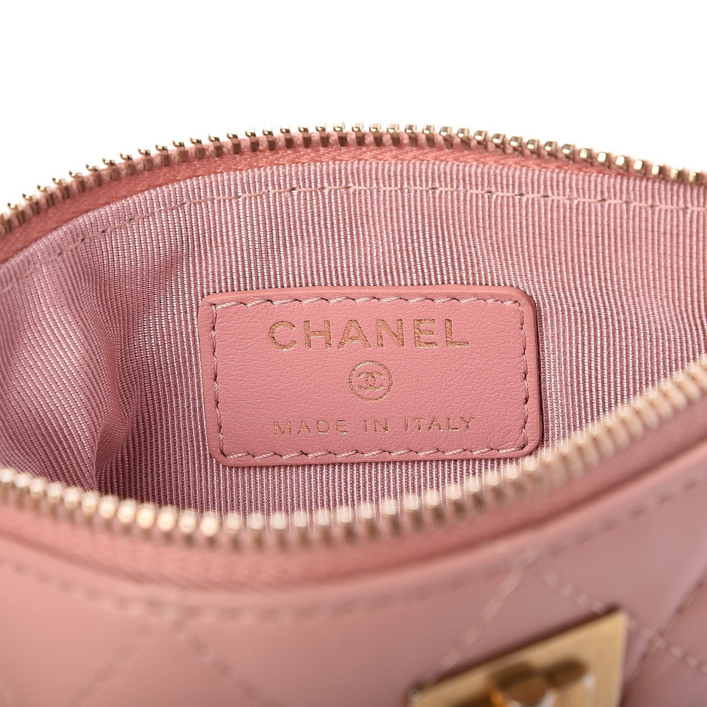Aged Calfskin Quilted Small Reissue Cosmetic Case Pink
