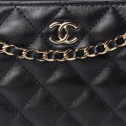 Chanel Calfskin Quilted Pearl Small Clutch With Chain Black 12 of 13