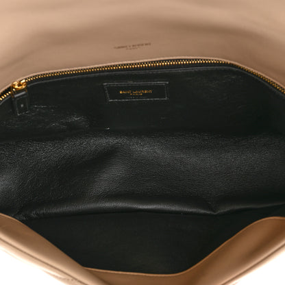 Saint Laurent Lambskin Quilted Sade Puffer Envelope Clutch Dark Beige 5 of 10