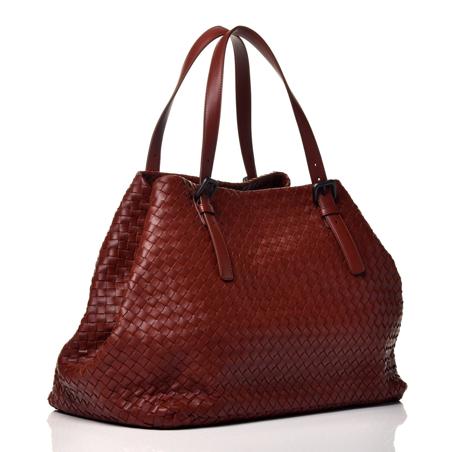 Nappa Intrecciato Large Seamless Tote Burnt Red