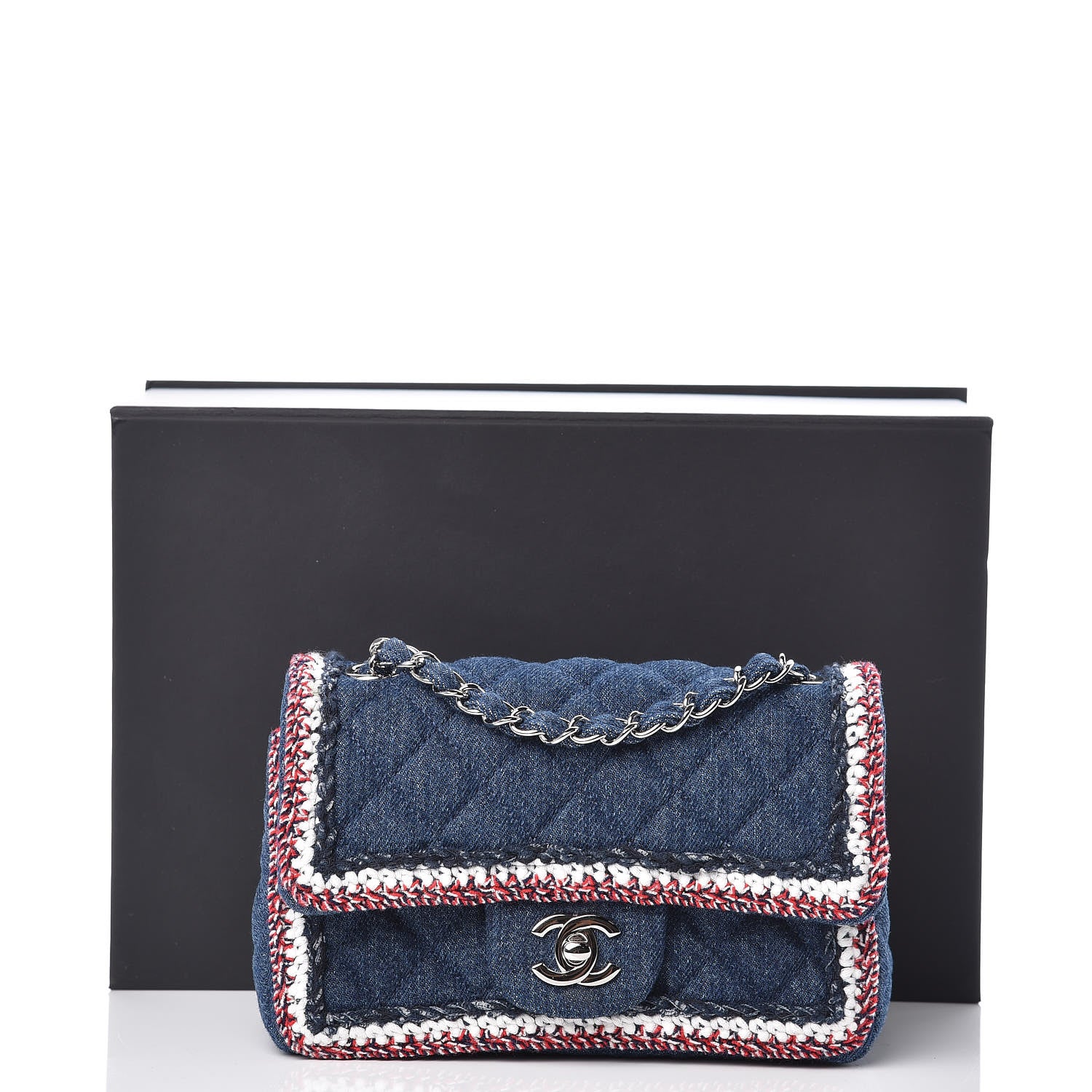 Chanel Denim Braided Mini Rectangular Flap Bag Blue 10 of 10