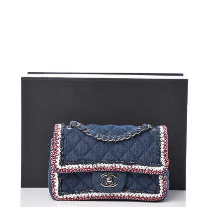 Chanel Denim Braided Mini Rectangular Flap Bag Blue 10 of 10