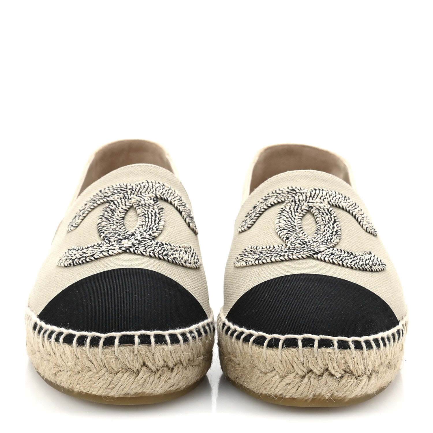 Chanel Canvas Grosgrain CC Espadrilles 39 Light Green Black 3 of 10