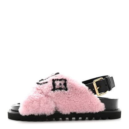 Louis Vuitton Shearling Paseo Sandals 36 Pink 1 of 9