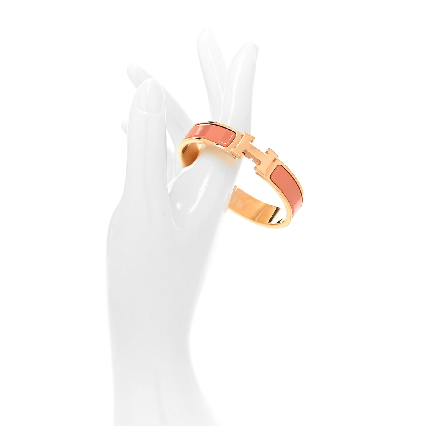 Enamel Narrow Clic Clac H Bracelet PM Rose Saumon